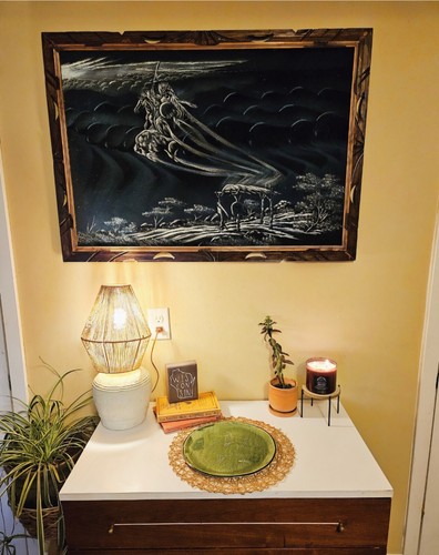 1950s velvet painting - painting,