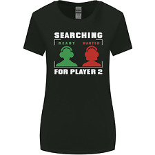 Player Two Wanted Funny Singles Day Gaming Womens Wider Cut T-Shirt