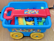 Winnie The Pooh Kids Pull Along Wagon Toy Cart Lego Building Blocks Bricks Play