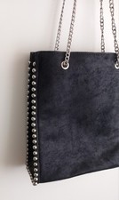 Zara Black Shoulder Bag With Small Pocket And Metallic Details