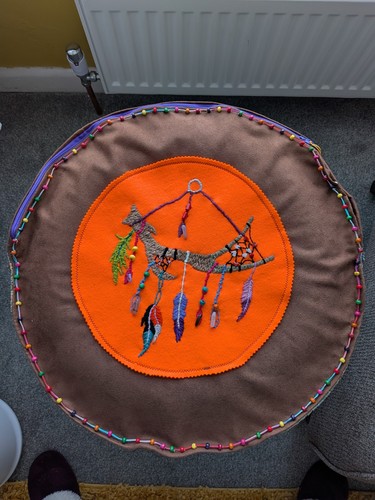 Handmade round drum - drum, bag