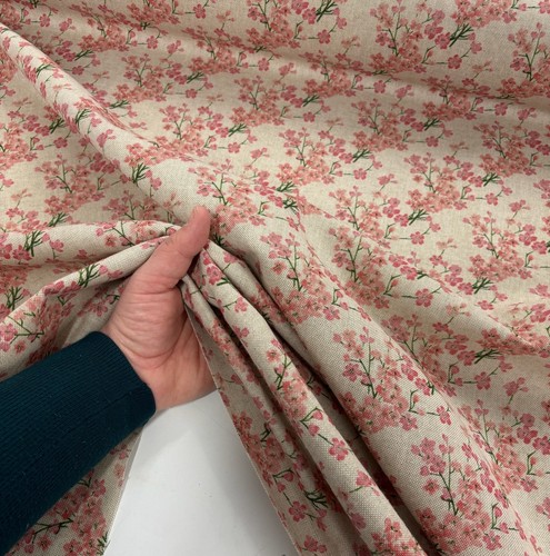 Pink blossom panama fabric - panama,
