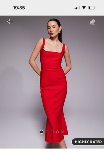Red midi dress - 8, vesper