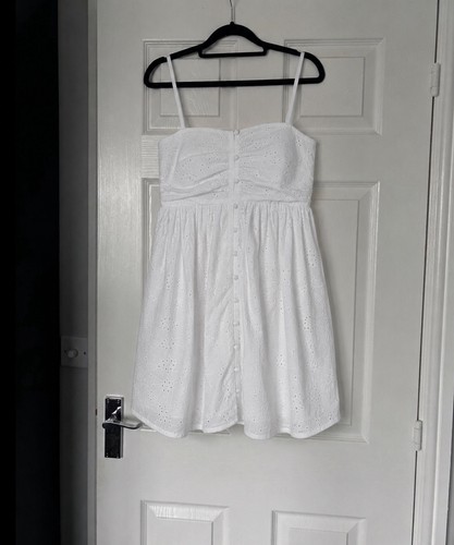 Boohoo white button down dress - button,