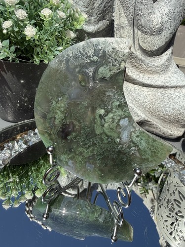 Moss agate crystal moon - agate,