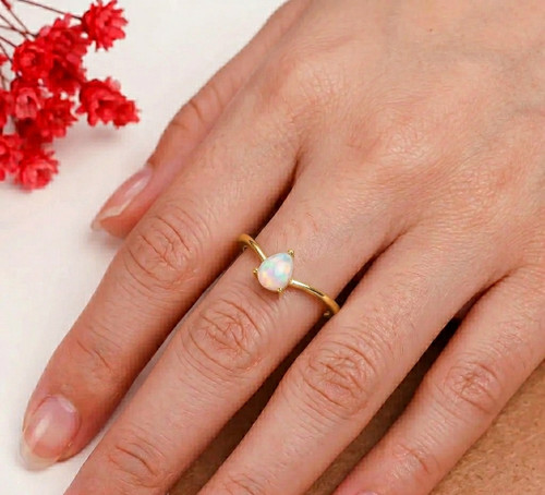 Ethiopian opal ring - ethiopian,