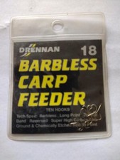 DRENNAN BARBLESS CARP FEEDER HOOK VARIOUS SIZES