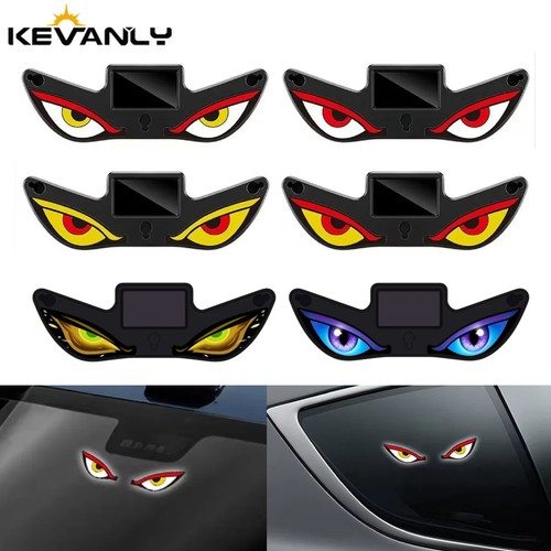 Solar devil eye led car - devil, window