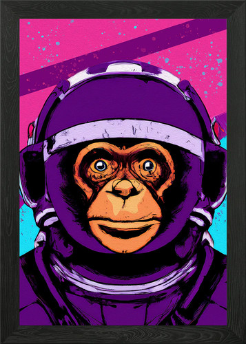 Space monkey framed - wall, art