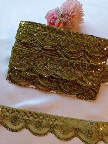 Yard fancy olive - yard, sequin