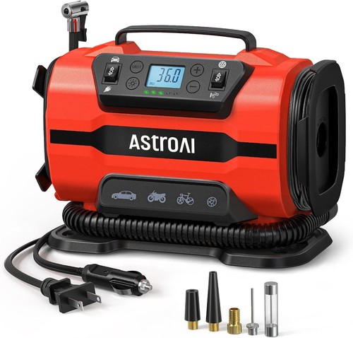 Red astroai tire inflator - red,