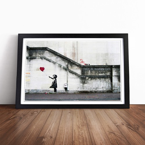 Banksy girl with balloon - with,