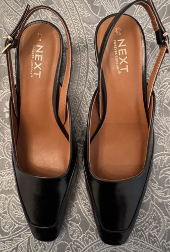 Next black leather slingback - next,
