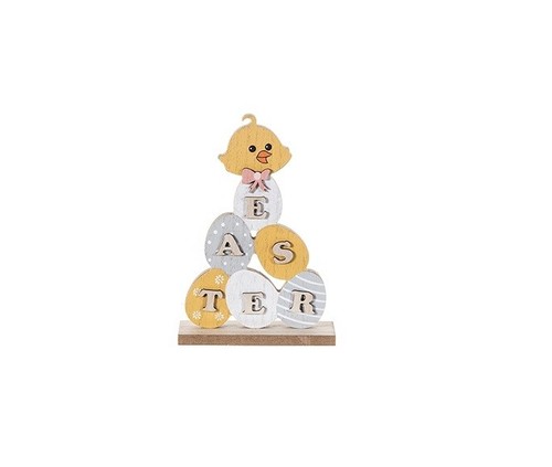 Wooden easter chick - chick, eggs
