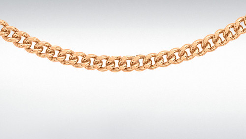 9ct rose gold 10mm curb - rose, 2.10mm