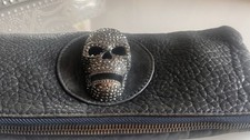 Thomas Wylde Leather Clutch Skull Bag Navy