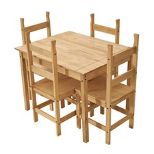 Corona 4 Seater Dining Set 4 Chairs & Table Solid Waxed Pine Kitchen Furniture