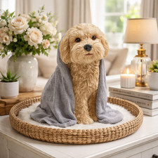 Adorable Beige Cockapoo Resin
