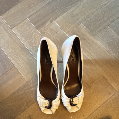 Zara white buckle peep toe - zara, peep-toe