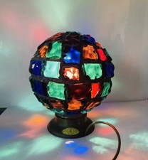 Vintage Rare Peter Marsh Nader Rock Crystal Glass Multi Coloured Globe Lamp.
