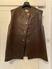 Vintage army military H Gurmann original leather jerkin vest