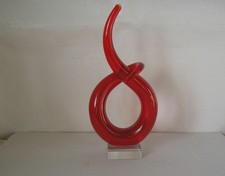 Glass Murano Red Swirl Ornament.