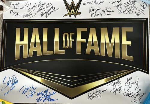 Wwe hall fame signed poster - wwe,