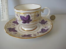 VINTAGE ROYAL WORCESTER ENGLAND  CHINA  PURPLE VINE CUP AND SAUCER