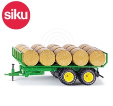 SIKU NO.2891 1:32 Scale GREEN TRAILER WITH 15 ROUND BALES Dicast Model / Toy