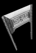 RESTORED CAST IRON FIRE SURROUND FIREPLACE INSERT SQUARE FRAME EDGE