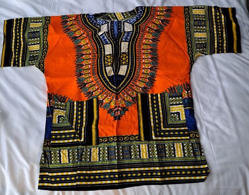Tangerine orange dashiki shirt - orange,