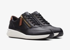 Clarks Un Rio Zip Ladies Black