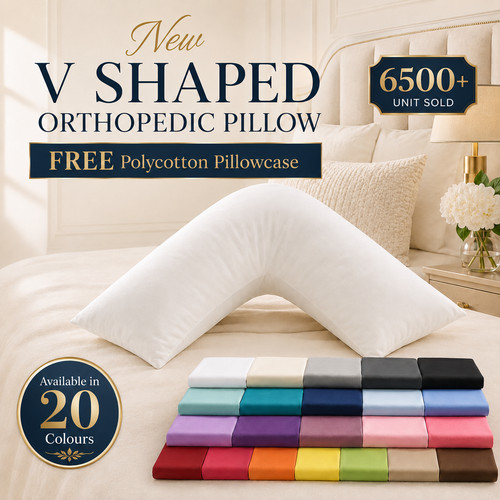 New shaped orthopedic pillow - v,