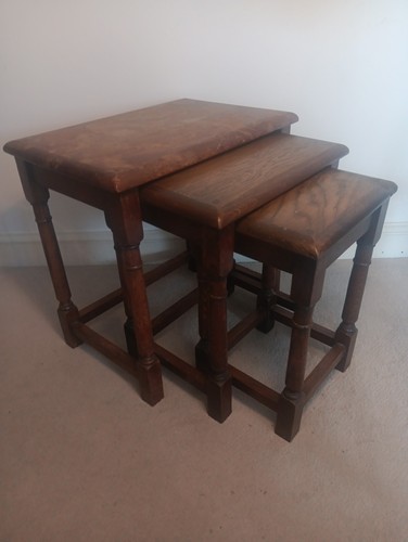 Retro oak nesting tables - retro,