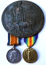WWI MEDALS & PLAQUE AWARDED