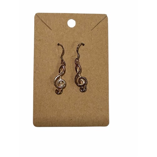 Gold treble clef dangle - clef,