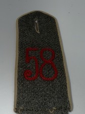 WW1 WWI Imperial German Army Military Feldgrau Shoulder Board Infantry Rgt 58th