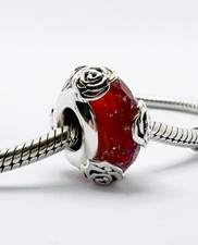 Murano Glass Charm Bead Red