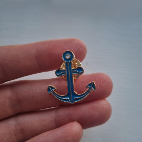 Bright blue anchor - blue, enamel