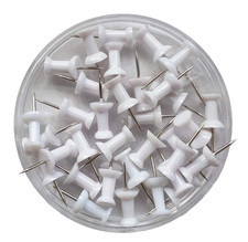 100 White  Push Pins Thumb Tacks for Map Chart Notice Bulletin Cork Board