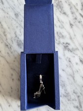 Swarovski Clip On Charm Stiletto Shoes Black Silver Sparkly with box