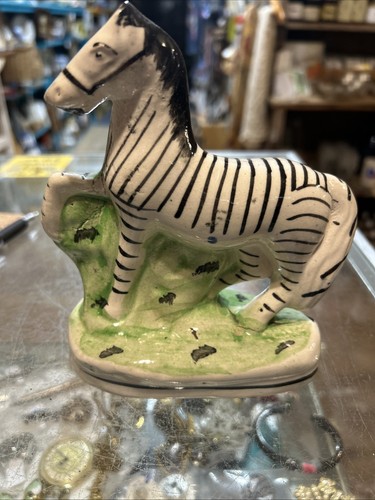 Antique staffordshire zebra - antique,