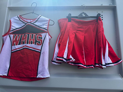 Girls red white cheerleader - white,