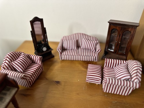 Vintage doll house - doll, furniture