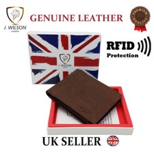 Designer Mens Wallet Leather RFID SAFE Contactless Card Blocking ID Protection