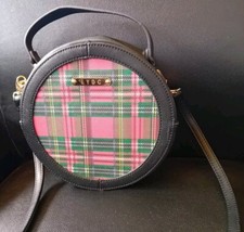 New LYDC Crossbody Tartan/Black Round Grab Bag Med