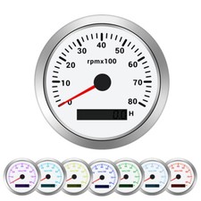 85MM Tachometer Gauge 0-8000RPM LED Rev Counter Meter for Boat Marine Car Auto
