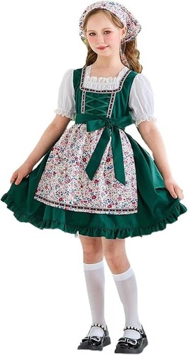 Girls dress with - floral, apron
