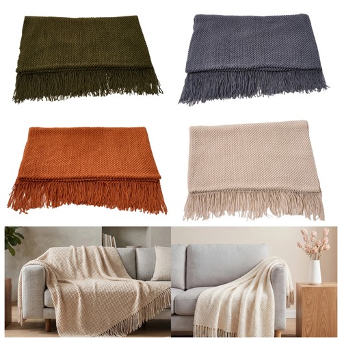 Knitted tassel throw - knitted,