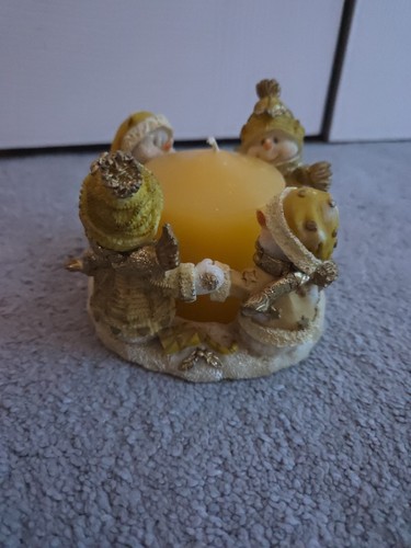 Snowman family votive candle - votive,